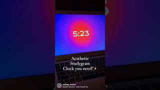 Aesthetic studygram clock for free! #aesthetic #study #youtubeshorts #shorts #studygram