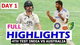 Full Highlights | India Vs Australia 4th Test Match Day 1 Stumps | Ind Vs Aus