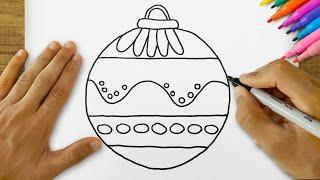 How to Draw a Christmas Ornament? How to Draw a Christmas Ornament Very Easily?