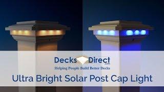 Solar Post Cap Light For 4 Inch Post Sleeves By Ultra Bright Technologies