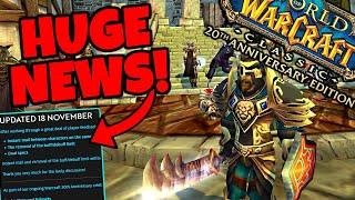 HUGE NEWS For Fresh Classic WoW Servers - Dual Talent, Instant Mail & Buff / Debuff Limit Removed!