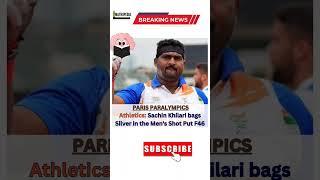 Medal No.21: Sachin Khilari bags silver in the Men's Shot Put F46 with best effort of 16.32m.