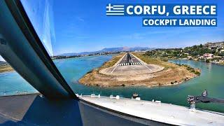 Boeing 737-800 Cockpit Landing at CORFU, Greece | 737 Pilot View [4K] | RNAV Approach | GoPro 9