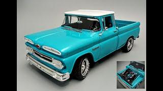 1960 Chevy Apache Pickup Custom Restomod 1/25 Scale Model Kit Build How to Assemble Paint Decals