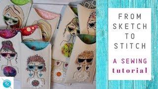 From Sketch to Stitch, A Free Motion Stitching Tutorial, Whimsical Girl Faces