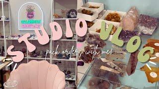 Pack Crystal Orders with me! Crystal Business Studio Vlog! Crystal Studio Vlog #002