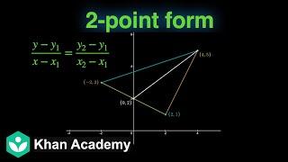 Equation of a line in 2-point form | Straight lines | Grade 11 | Math | Khan Academy