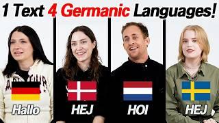 Can they Understand Each other's Sentences? l  Danish, German, Dutch, Swedish 4 Germanic Comparison!