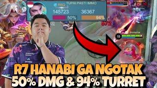 INI HERO DAMAGENYA APAAN SIH !! KAYA NGECHEAT !! HANABI 50% DAMAGE 94% TURRET !! #MLBB