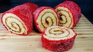 brazo de reina casero - rollo rojo casero - brazo gitano casero #quedate en casa reposteria