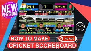 Cricket Live Scoreboard Kaise Banaye 2024 | Live Cricket Score Obs Setup |Cricket Live Software 2024