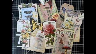 Mass Making Tags & Tucks Using Tim Holtz Ephemera  - #jjmassmakesmarch