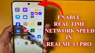 How to show internet speed on status bar in Realme 13 pro