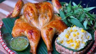 Gà Nướng & Xôi Bắp -Grilled Chicken & Sweet Corn Rice - Gà thật thơm ngon - Xôi Nấu NHANH - Mềm Dẻo