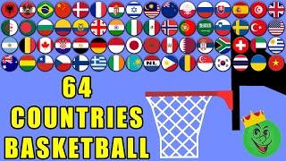 Basketball Marble Race with 64 Countries 7 \ Marble Race King