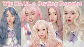 Kawaii Fashion Wigs Try on HAUL + How to Kawaii Wig Style Tutorial | uoobox, cute, aesthetic, anime