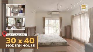 30x40 Modern House Tour In Bangalore | West Facing House With G+2 Floors