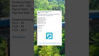 Hi-Tech Gears Ltd has recommended a Final Dividend for FY25. #BreakingNews #StockMarket #2025
