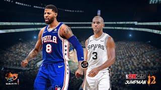 NBA2K25 ANDROID | NBA 2024-25 ROSTER on JUMPMAN 12 | CHRIS PAUL on SPURS vs PAUL GEORGE on SIXERS 