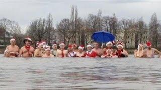 Swimmers take cold plunge on Christmas day