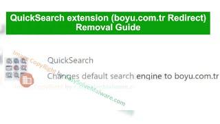 How to Remove QuickSearch extension (boyu.com.tr Redirect)?