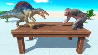 Table Battle Dinosaurs vs Primates & Ancient Humans - Animal Revolt Battle Simulator