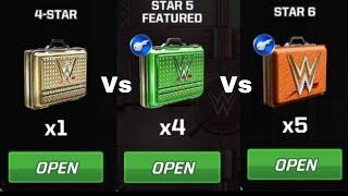 4 Star vs 5 Star vs 6 Star Lootcase Opening In WWE Mayhem