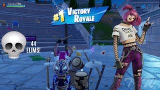 Smells Like Punk Spirit  | Fortnite ZB Solo Squads Gameplay | 44 Eliminations!