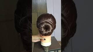 Super Quick Donut Bun Using a Hair Donut #DonutBun #HairTools #YTshort