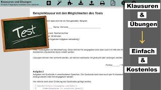 Klausuren und Aufgaben, kostenloses Webtool für Lehrer mit KI Unterstützung