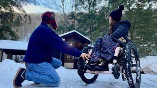 A Couples Winter Cabin Experience | Day in a Life of an Interabled Couple