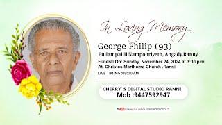 George Philip (93) || Funeral Service || LIVE STREAM 24-11-24