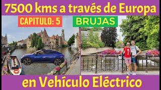 Viajando por Europa (5) en Coche Eléctrico KIA EV6 sin usar SUCs de TESLA - Brujas, Bélgica.