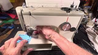 AWESOME COMPACT KENMORE TRAVEL VERSION- 158.10302- STEEL DRIVE GEARS-QUILT RETREAT READY (video 435)