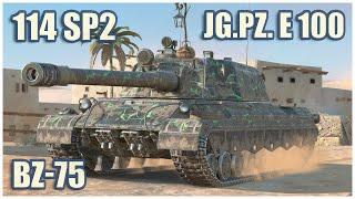 114 SP2, Jg.Pz. E 100 & BZ-75 • WoT Blitz Gameplay