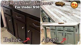 EXTREMELY BUDGET FRIENDLY KITCHEN ISLAND MAKEOVER!! #diyhomeprojects #kitchenisland