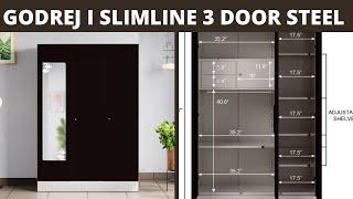 GODREJ almirah 2024 Slimline 3 Door Steel Almirah with Locker, Drawer, Star Mirror Almira design