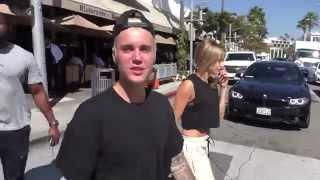 Justin Bieber and Hailey Baldwin walking on Canon in Beverly Hills