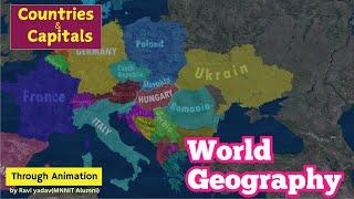 Europe Continent : Countries and Capitals part 2 | World Geography Animation by Ravi Yadav(MNNIT)