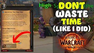 PSA : Don't do this quest wrong like i did | The War Within