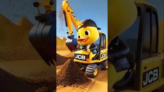 Cute Little Duck Driving a JCB ️ #jcb #littleduck #cuteduck #shorts