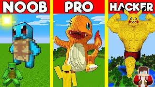 POKEMON Statue Build Battle In Minecraft - NOOB VS PRO CHALLENGE - Maizen Mizen Mazien Parody