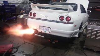 Nissan Skyline R33 GTST 250WHP Dyno Backfire/Shoot (Evolution Auto Performance)