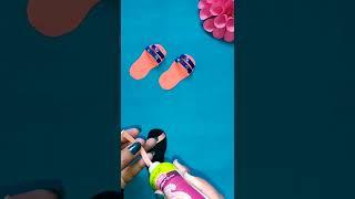 How to make Mini Paper Slippers | Diy Miniature doll slippers | Mini Paper Shoes #shorts #miniature
