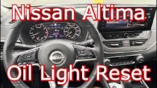 2023 Nissan Altima - Oil Light Maintenance Reset