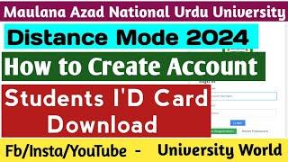 How to Create Account of Distance Education Manuu 2023 @UniversityWorld