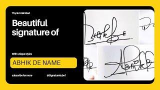 abhik de name signature| abhik name signs |signature design of abhik name#signature @KashifMajeed