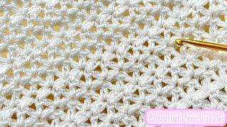 Unusual Crochet Pattern! Very Easy & Pretty crochet stitch for shawls, bags,top