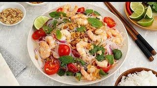 Easy prawn salad Recipe | Prawn Salad with Asian Style chilli lime dressing