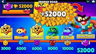 NONSTOP to 50000 TROPHIES Without Collecting TROPHY ROAD + New Legendary Brawlers - Brawl Stars